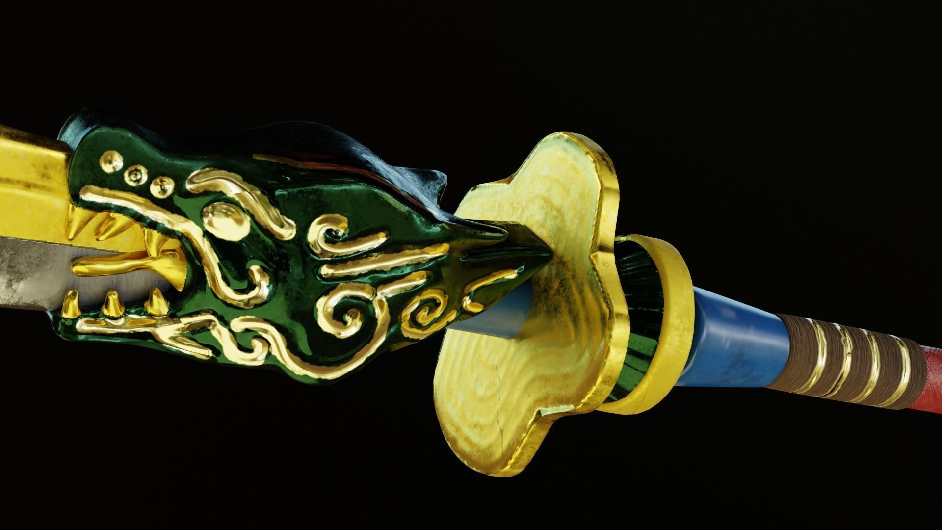 Glaive 3D model with PBR textures 3D model_9