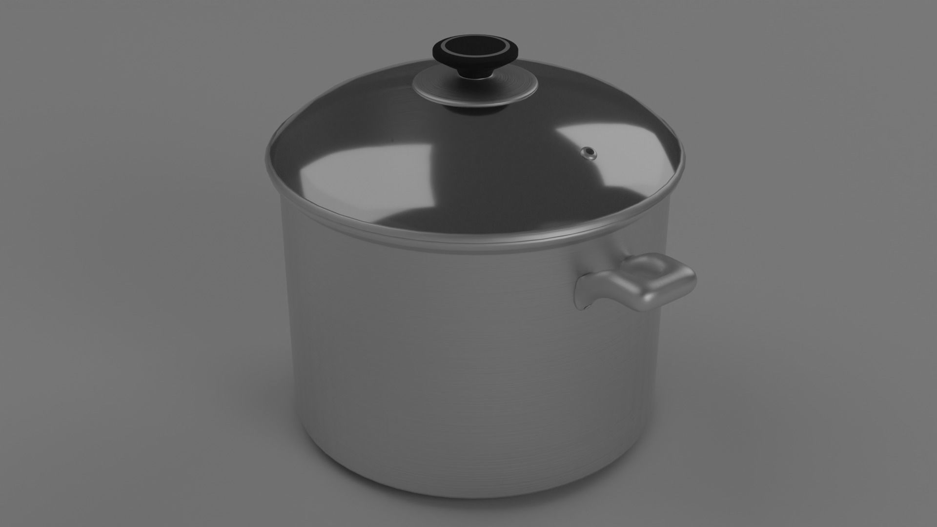 Cooking pot Low-poly 3D model_4