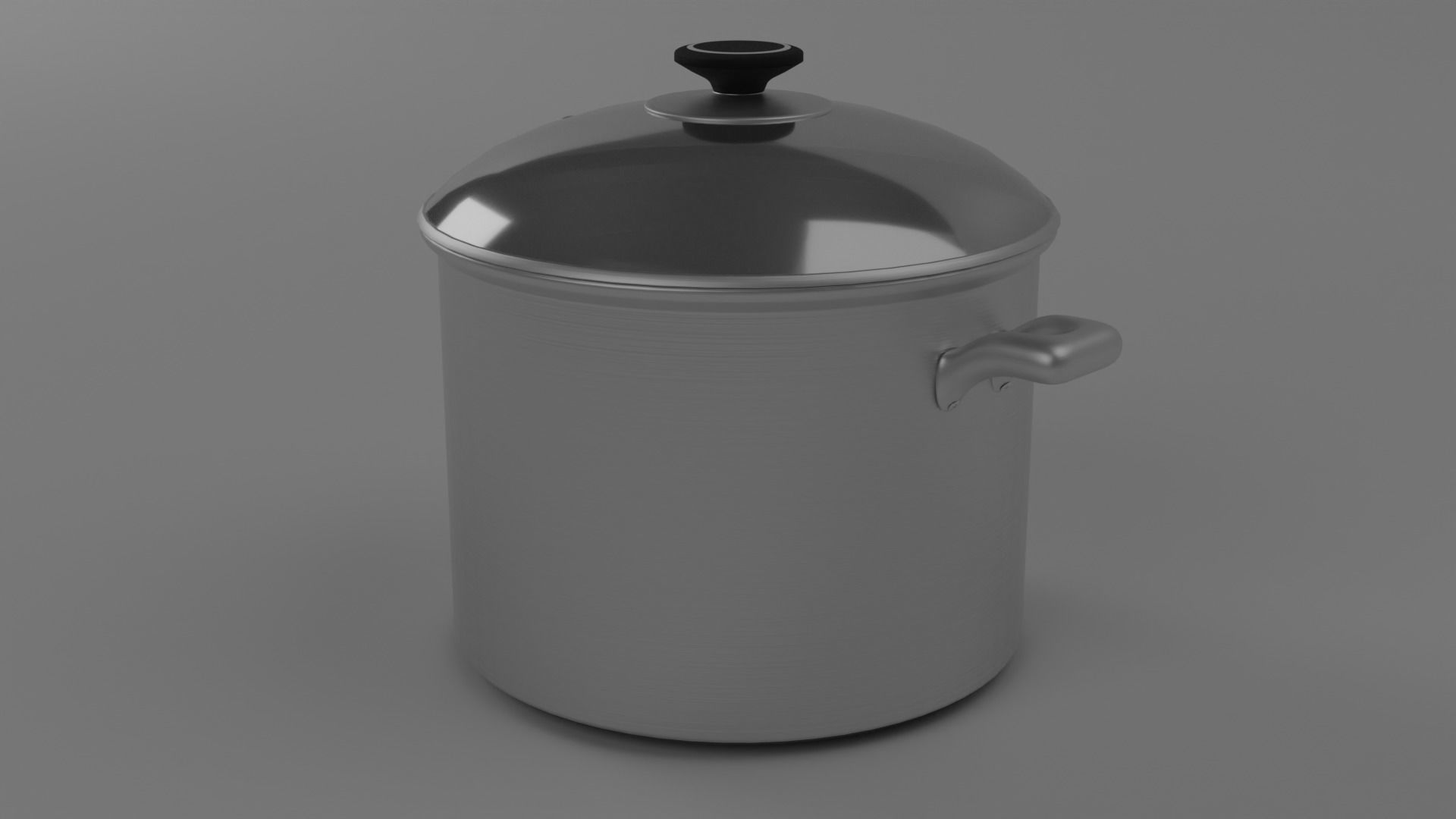 Cooking pot Low-poly 3D model_1