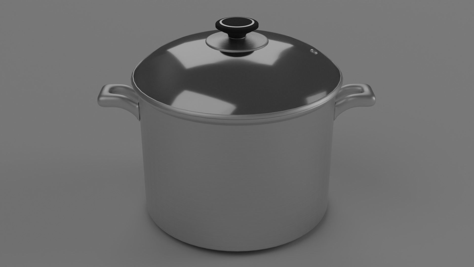 Cooking pot Low-poly 3D model_3