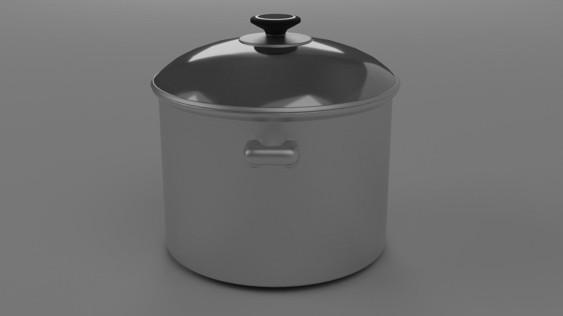 Cooking pot Low-poly 3D model_2