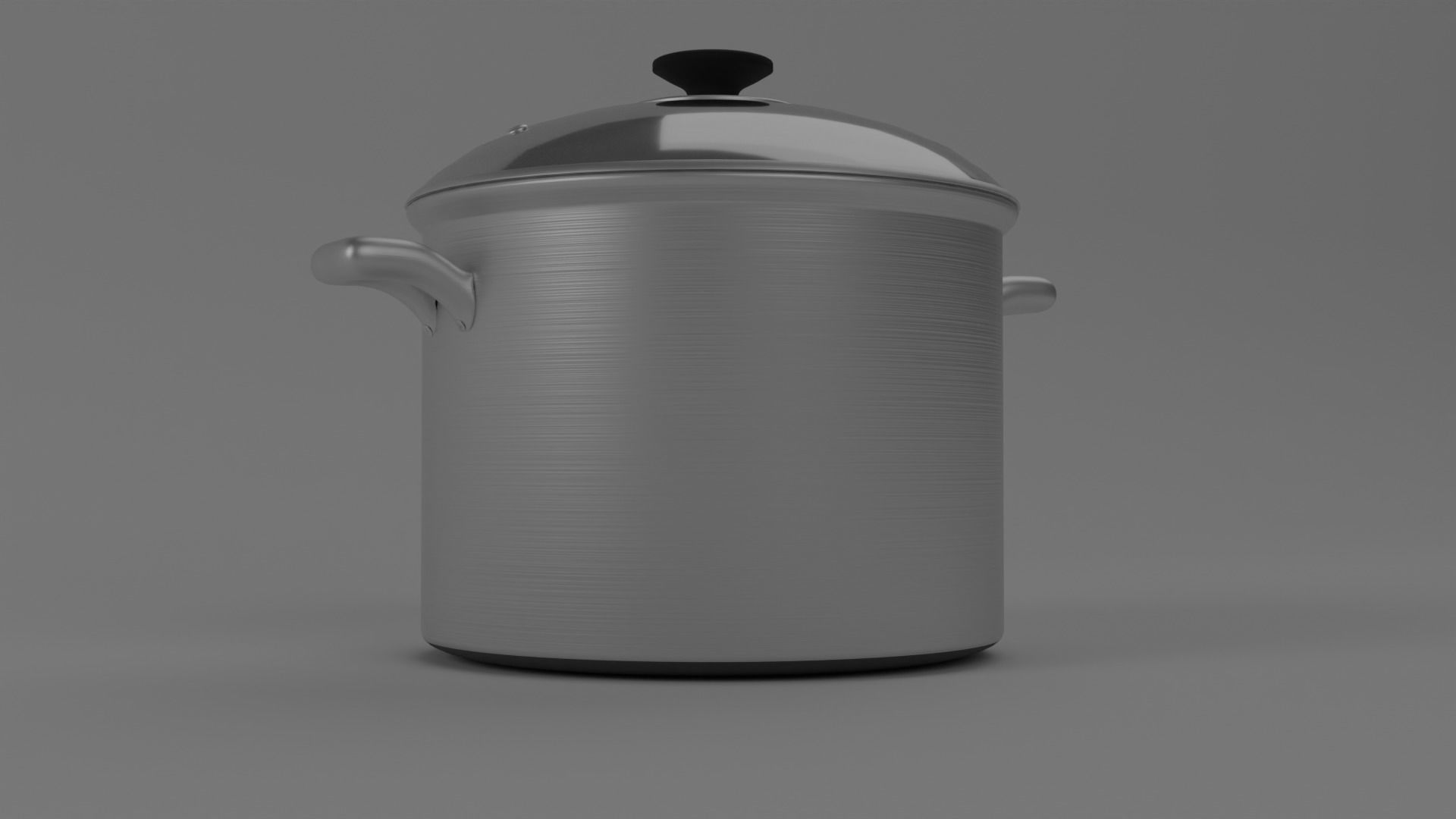 Cooking pot Low-poly 3D model_7