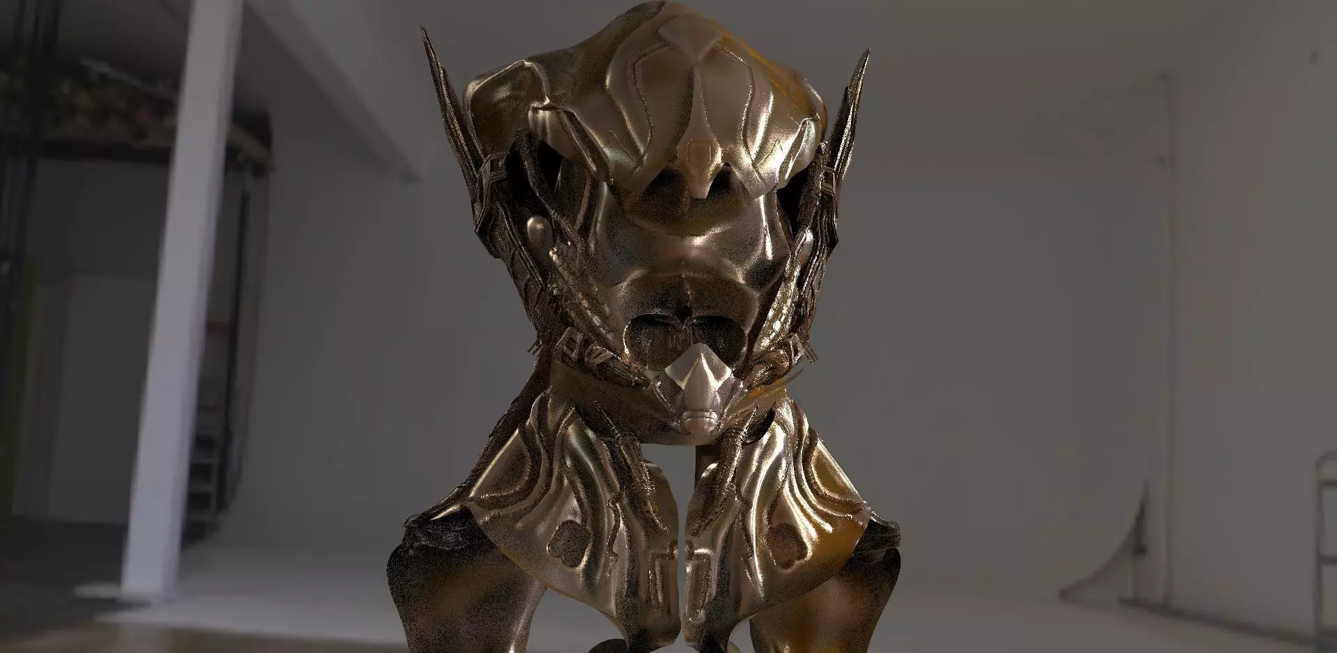 Sci-Fi helmet model sculpt 3D model_0