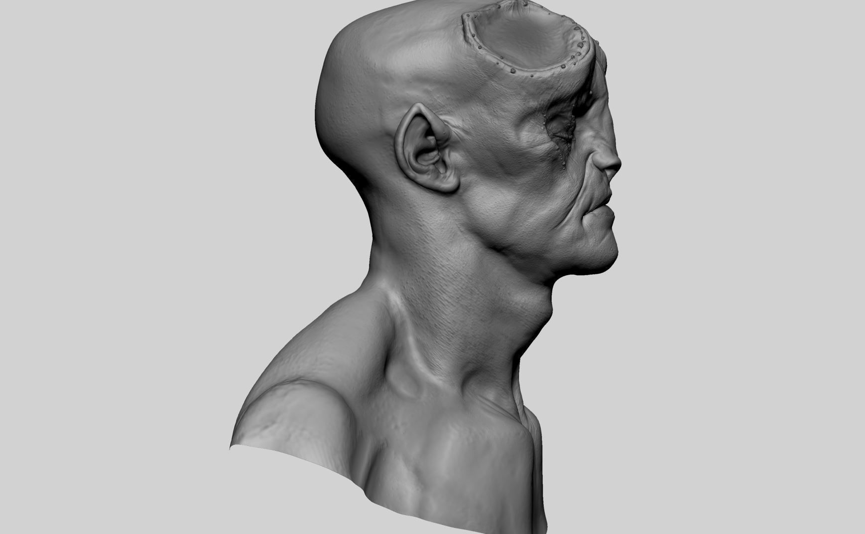Creature Head v16 3D model_2