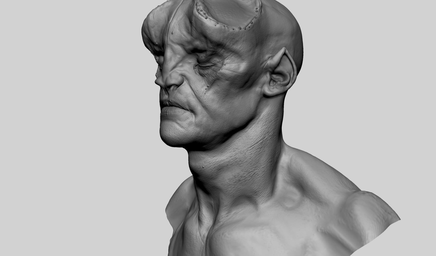 Creature Head v16 3D model_5