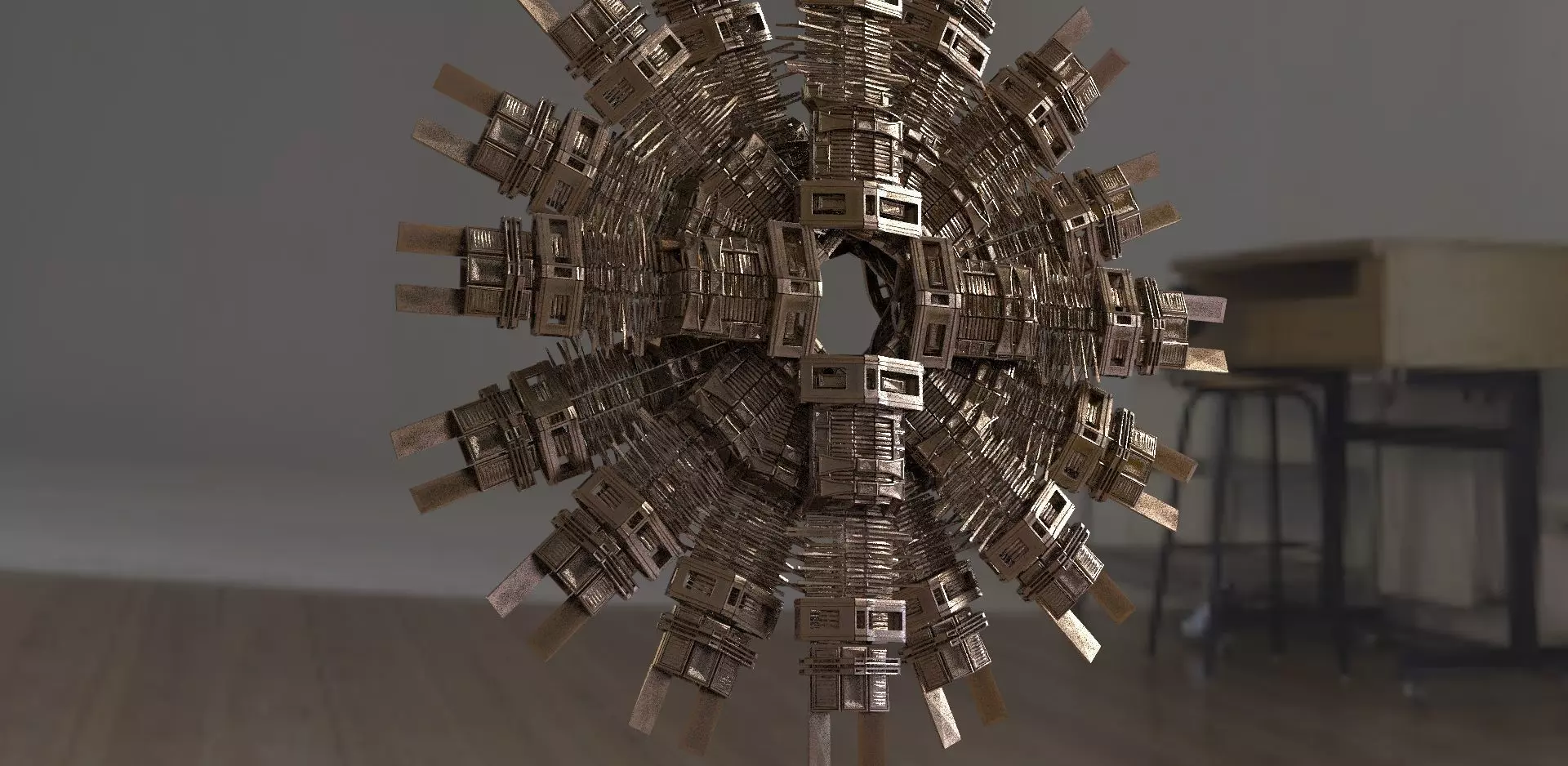 Wall art structure Tribal 3D model_0