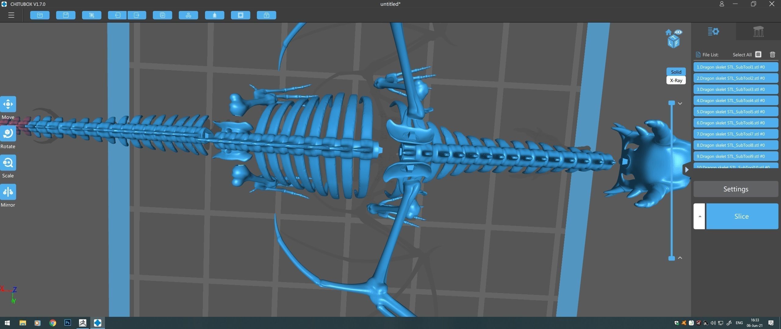 Dragon skeleton Low-poly 3D model_13