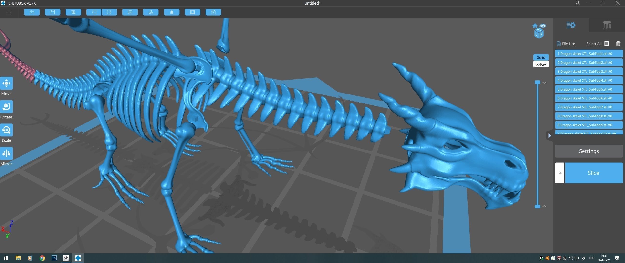 Dragon skeleton Low-poly 3D model_12