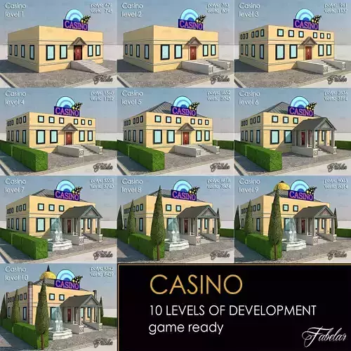 CASINO all 10 Levels Low-poly 3D model