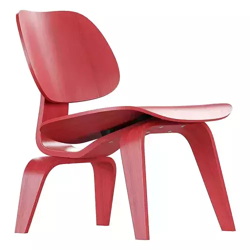 Vitra Plywood Lounge Chair Wood LCW 3D model 4