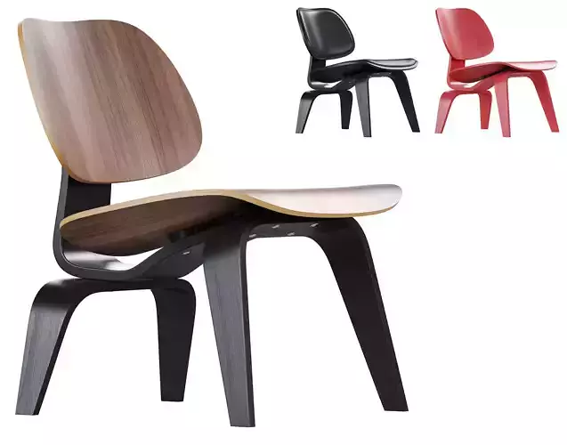 Vitra Plywood Lounge Chair Wood LCW 3D model