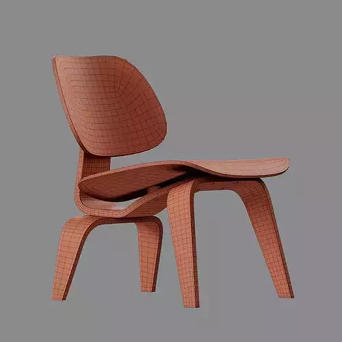 Vitra Plywood Lounge Chair Wood LCW 3D model 5