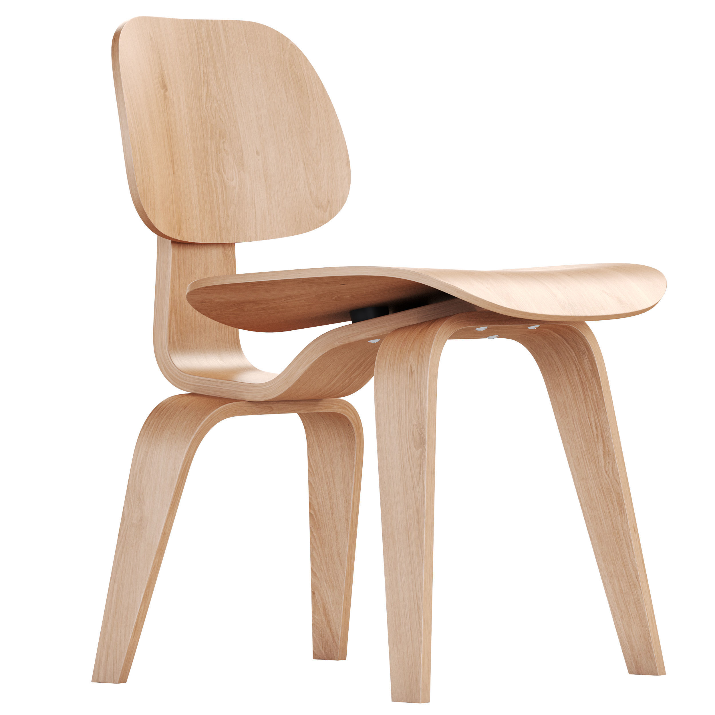 Vitra Plywood Dining Chair Wood DCW 3D model_2