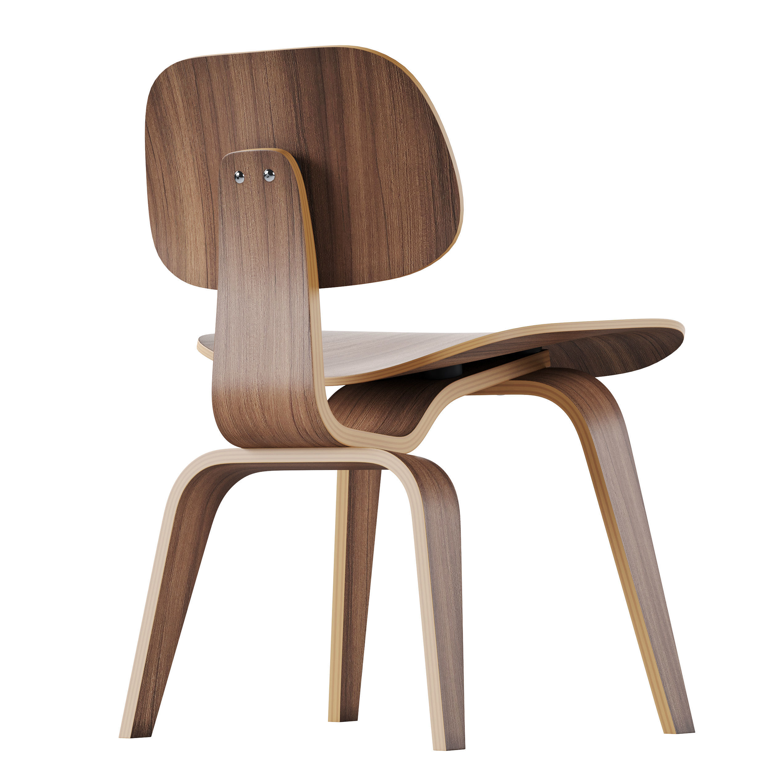 Vitra Plywood Dining Chair Wood DCW 3D model_1