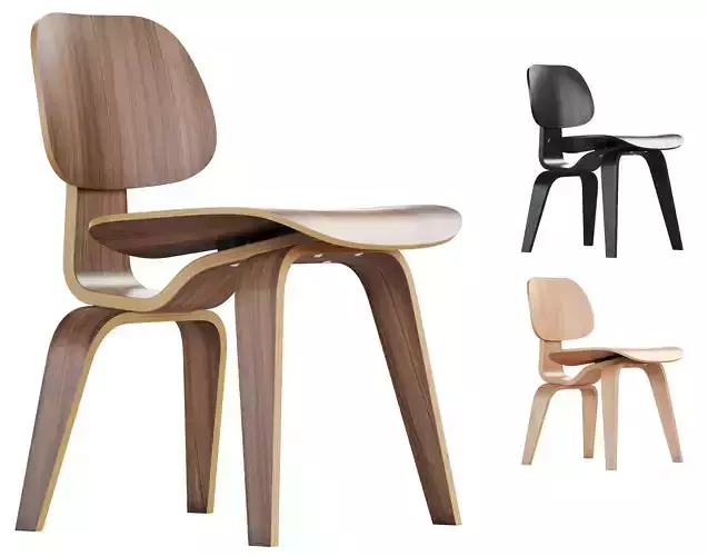 Vitra Plywood Dining Chair Wood DCW 3D model