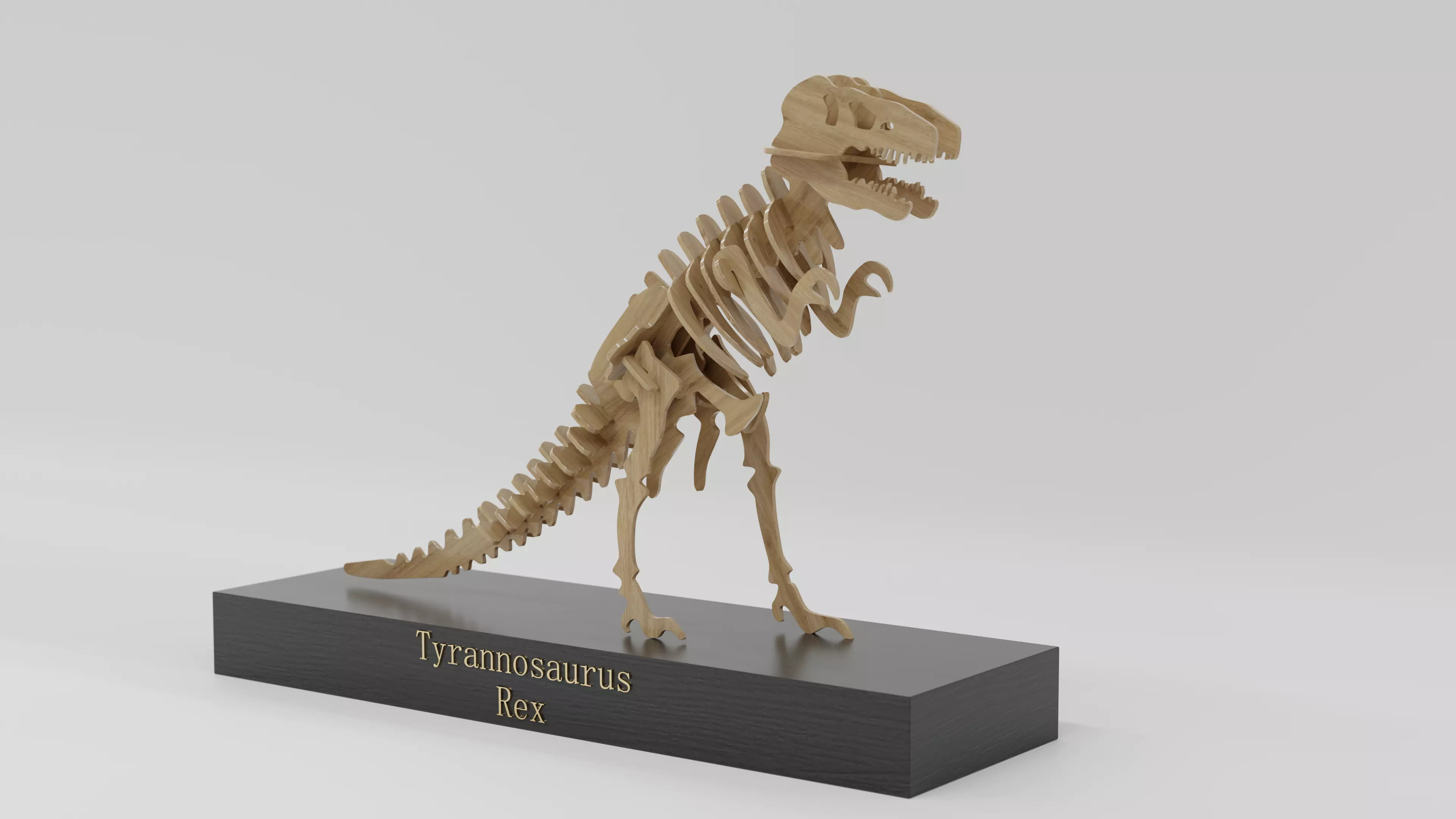 Wooden Trophy tyrannosaurus rex 3D model_0