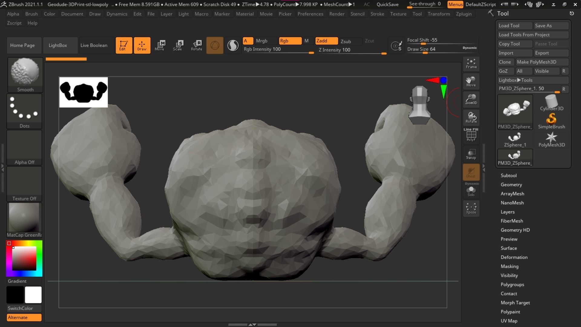 Geodude character 3D print model_7
