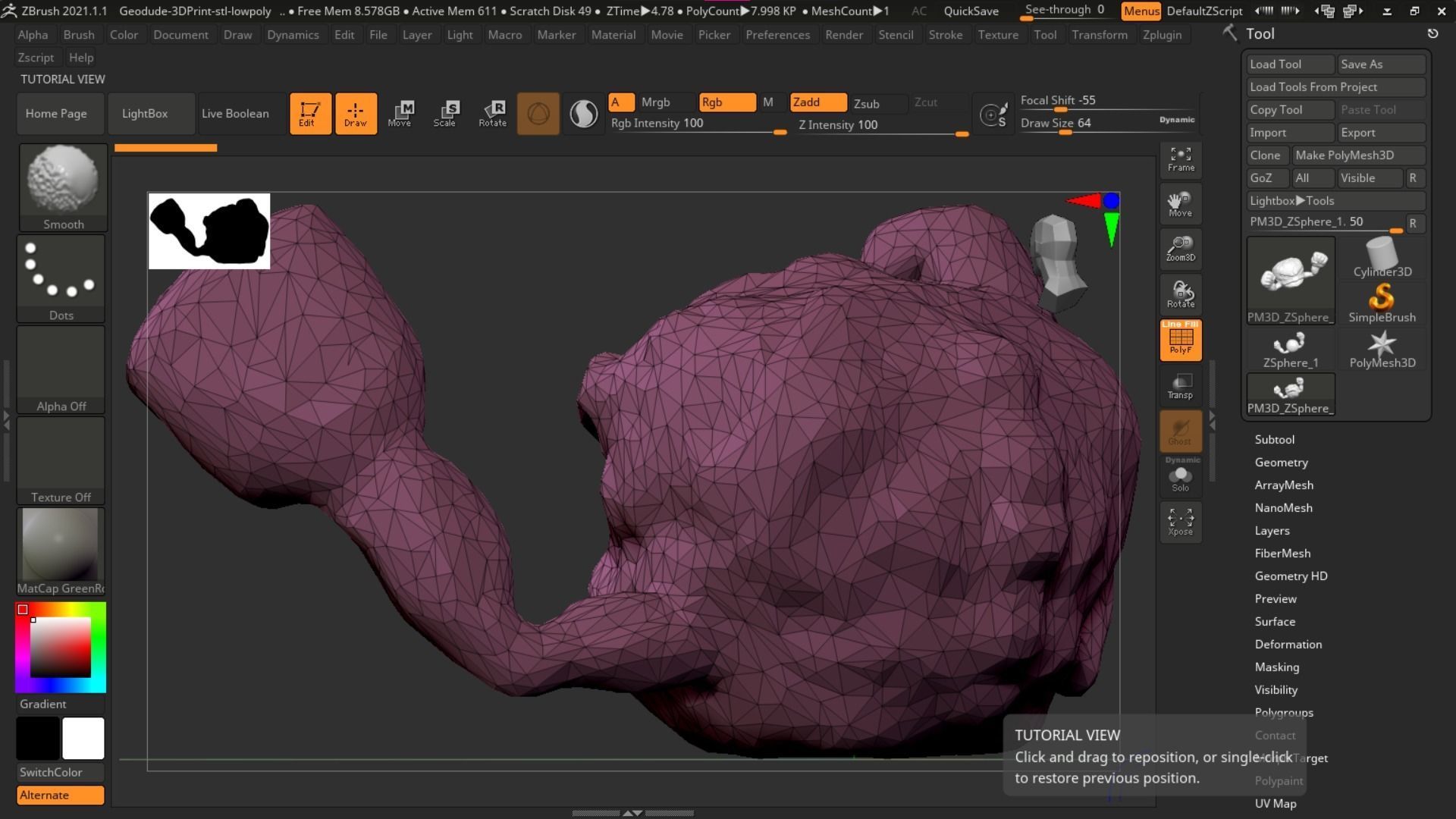 Geodude character 3D print model_4