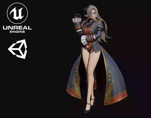 Airen Girl Low-poly 3D model