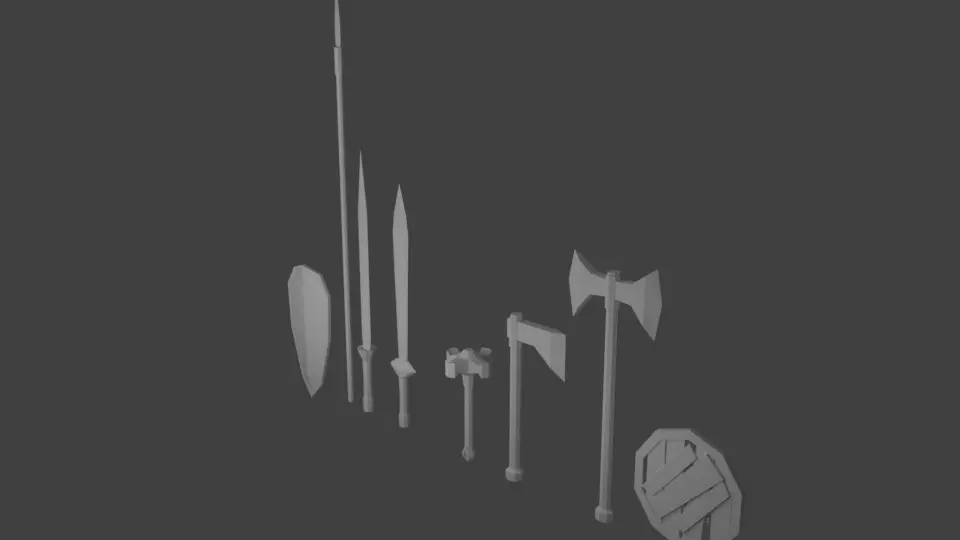 LowPoly Weapons sword Free 3D model