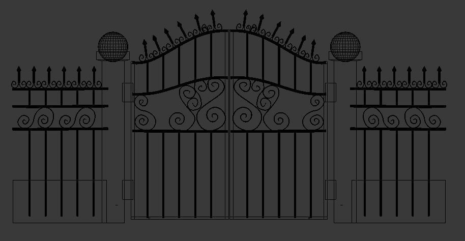 Gateway Exterior Mansion Gate 3D model_1