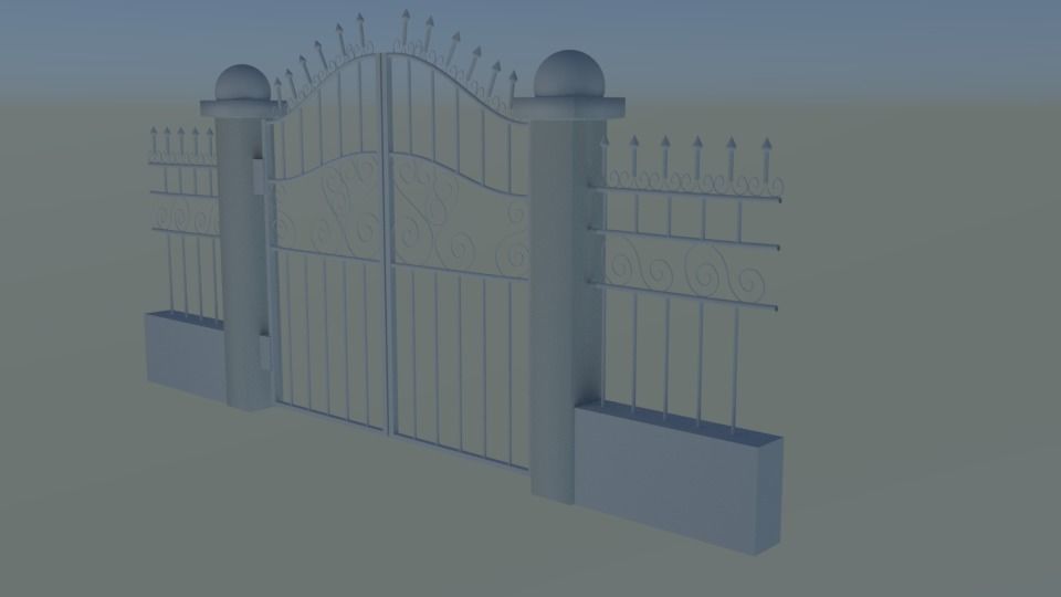 Gateway Exterior Mansion Gate 3D model_3