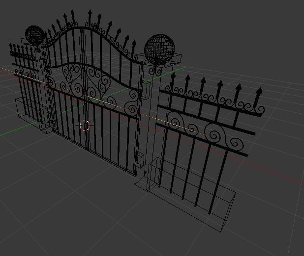 Gateway Exterior Mansion Gate 3D model_4