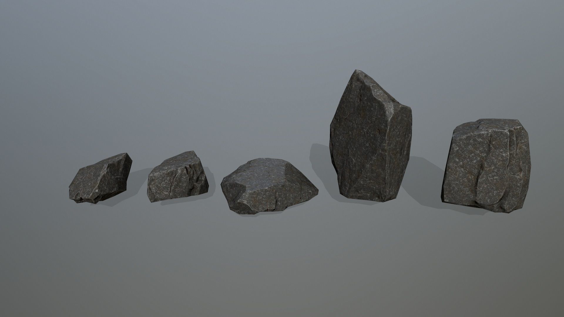 rocks group of Low-poly 3D model_2
