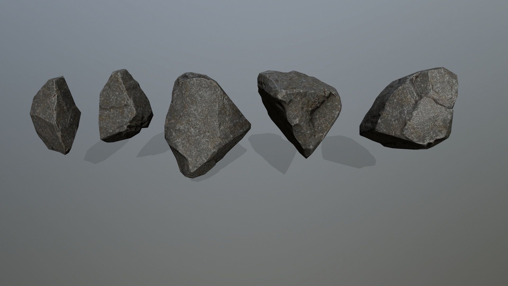 rocks group of Low-poly 3D model_4