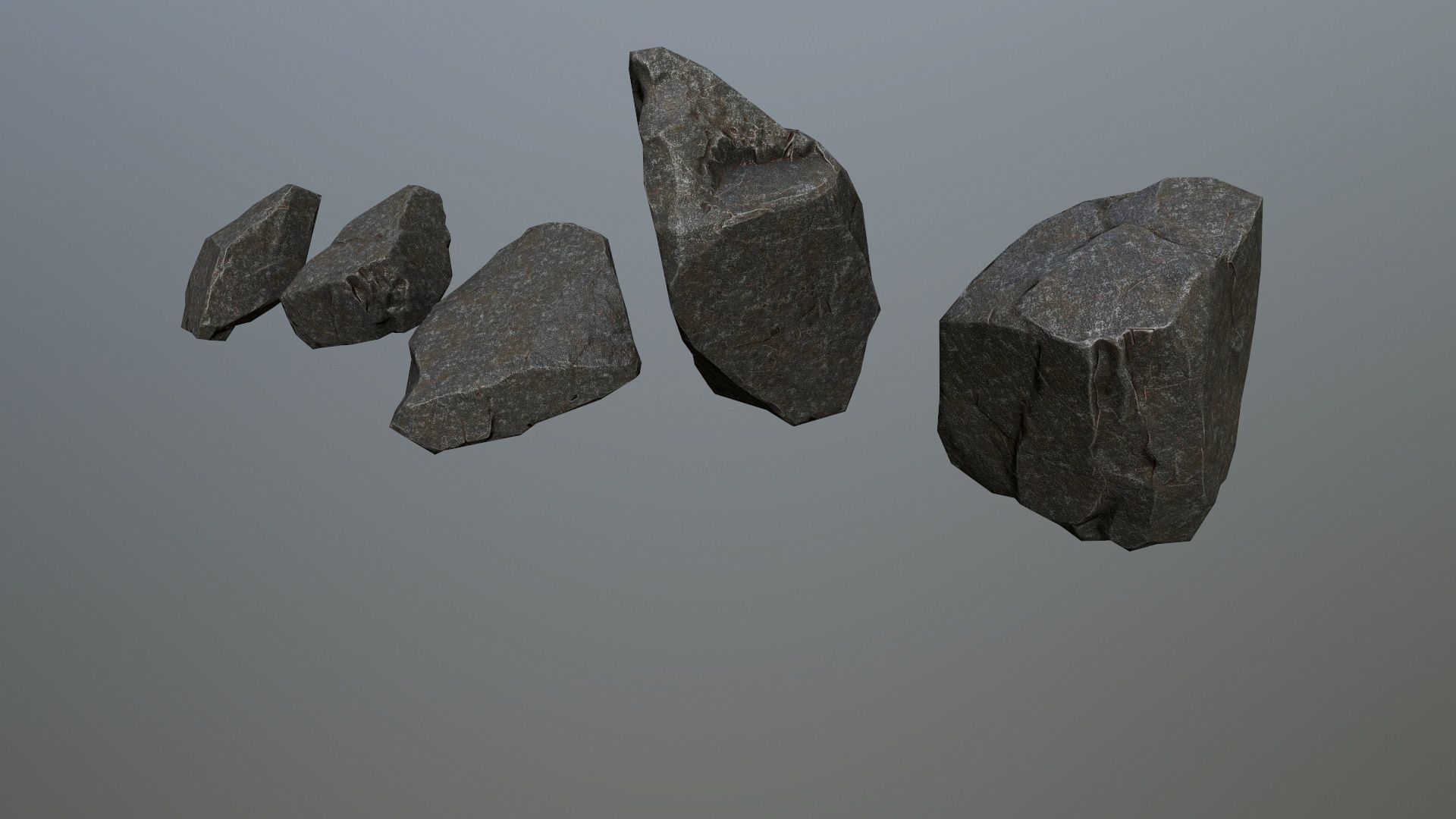 rocks group of Low-poly 3D model_5