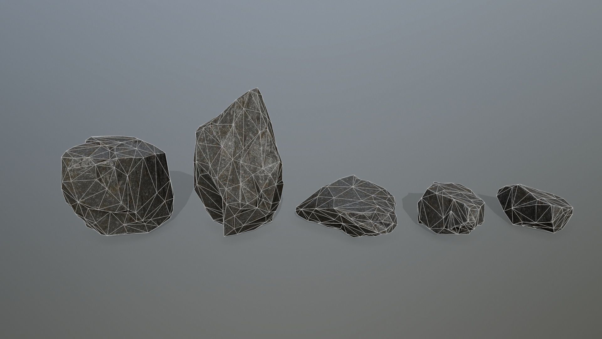 rocks group of Low-poly 3D model_1
