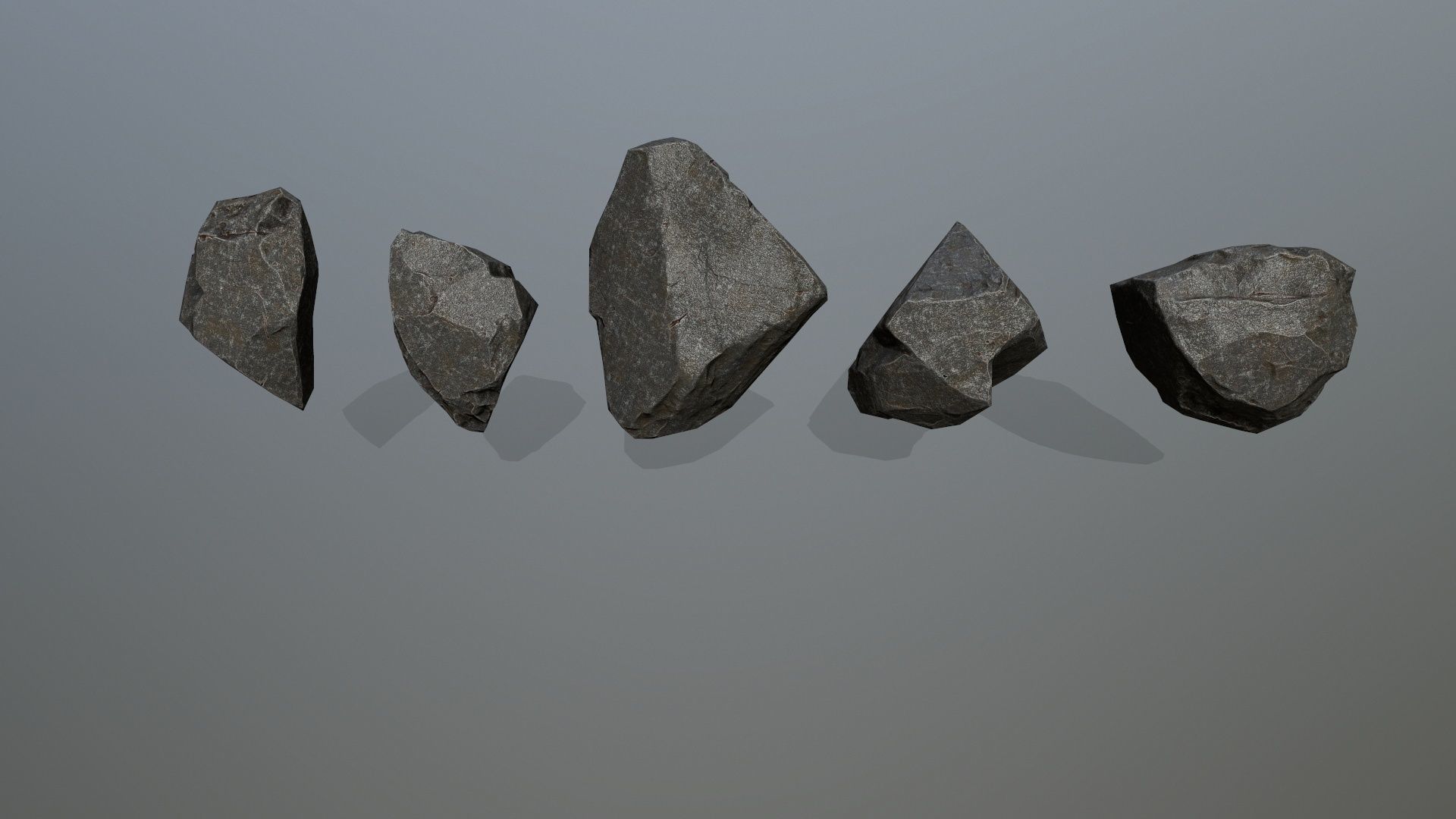 rocks group of Low-poly 3D model_3