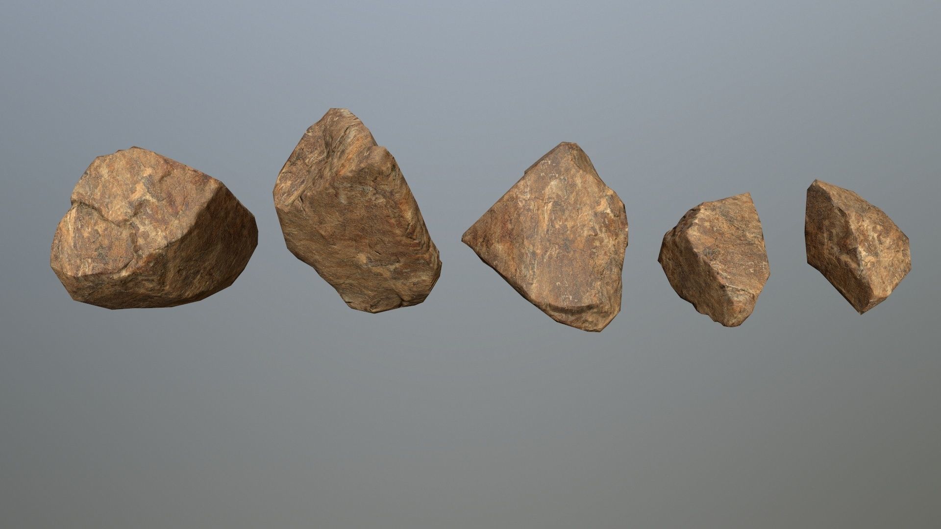 desert rocks  Low-poly 3D model_2