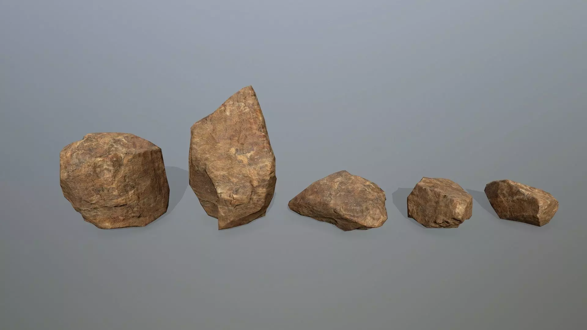 desert rocks  Low-poly 3D model_0
