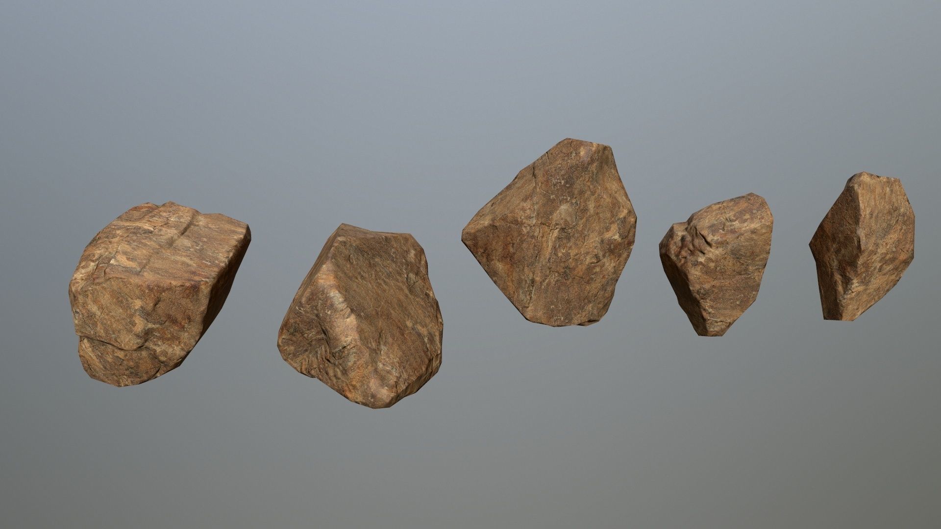 desert rocks  Low-poly 3D model_3