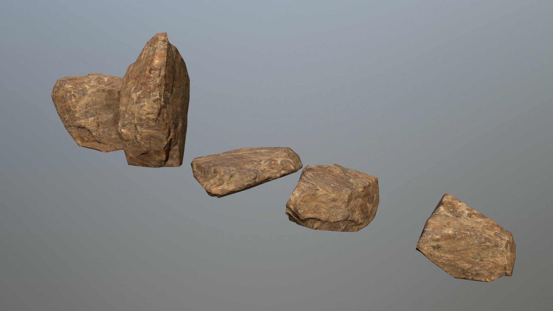 desert rocks  Low-poly 3D model_7