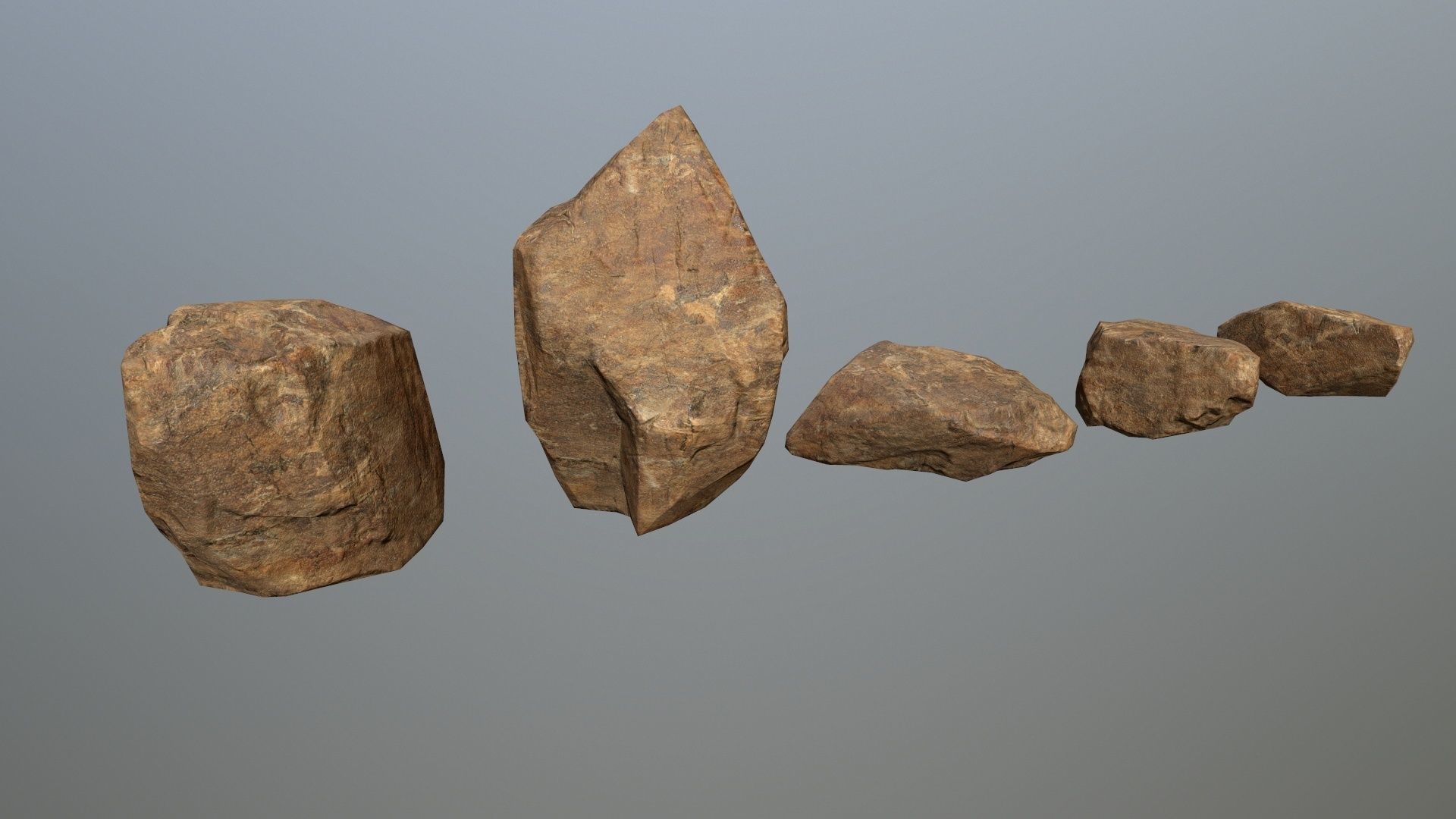 desert rocks  Low-poly 3D model_8
