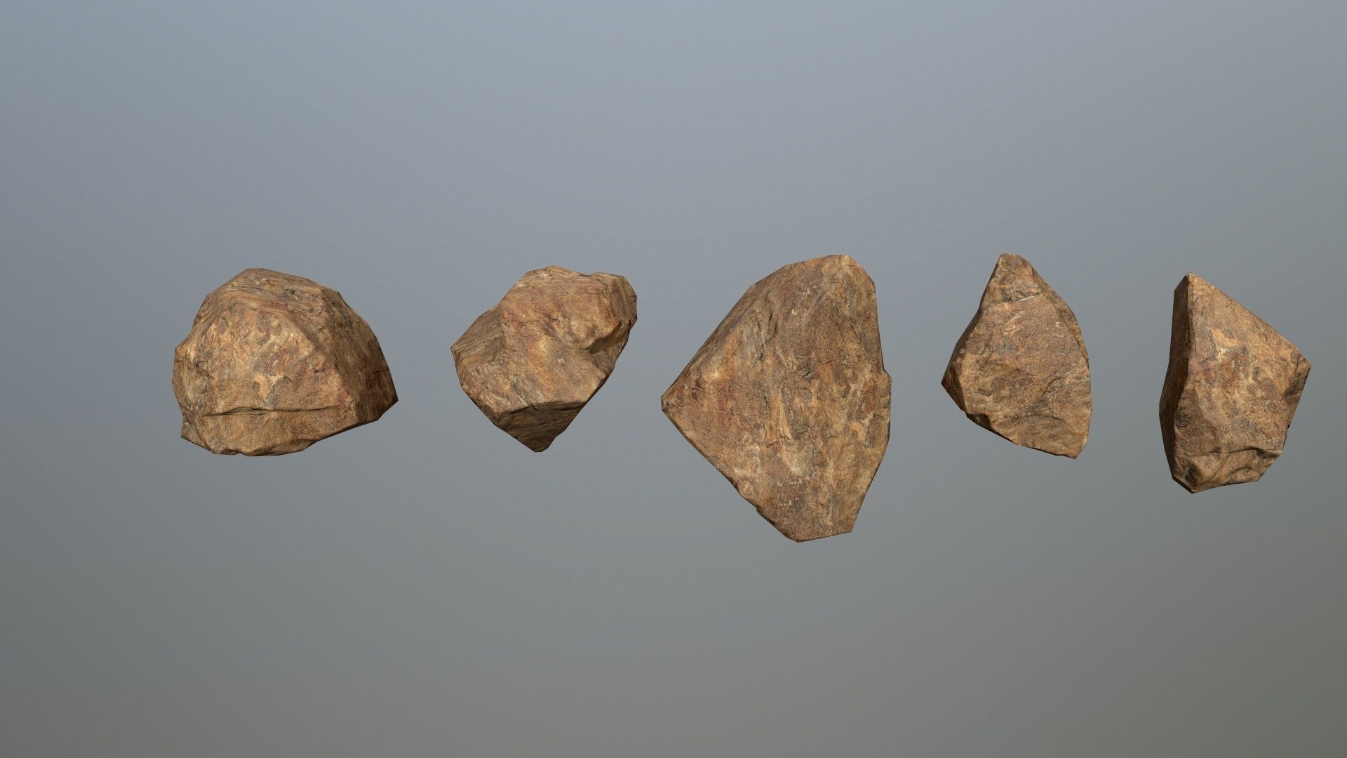 desert rocks  Low-poly 3D model_5