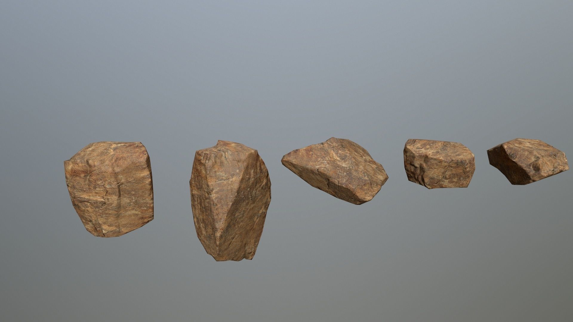 desert rocks  Low-poly 3D model_4