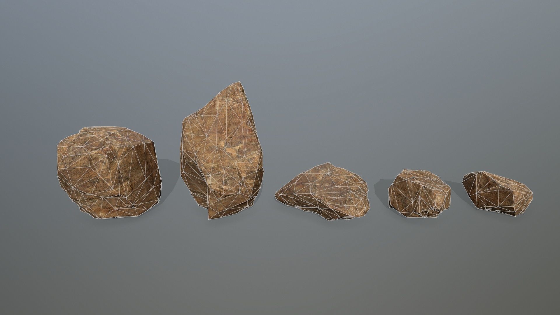 desert rocks  Low-poly 3D model_1