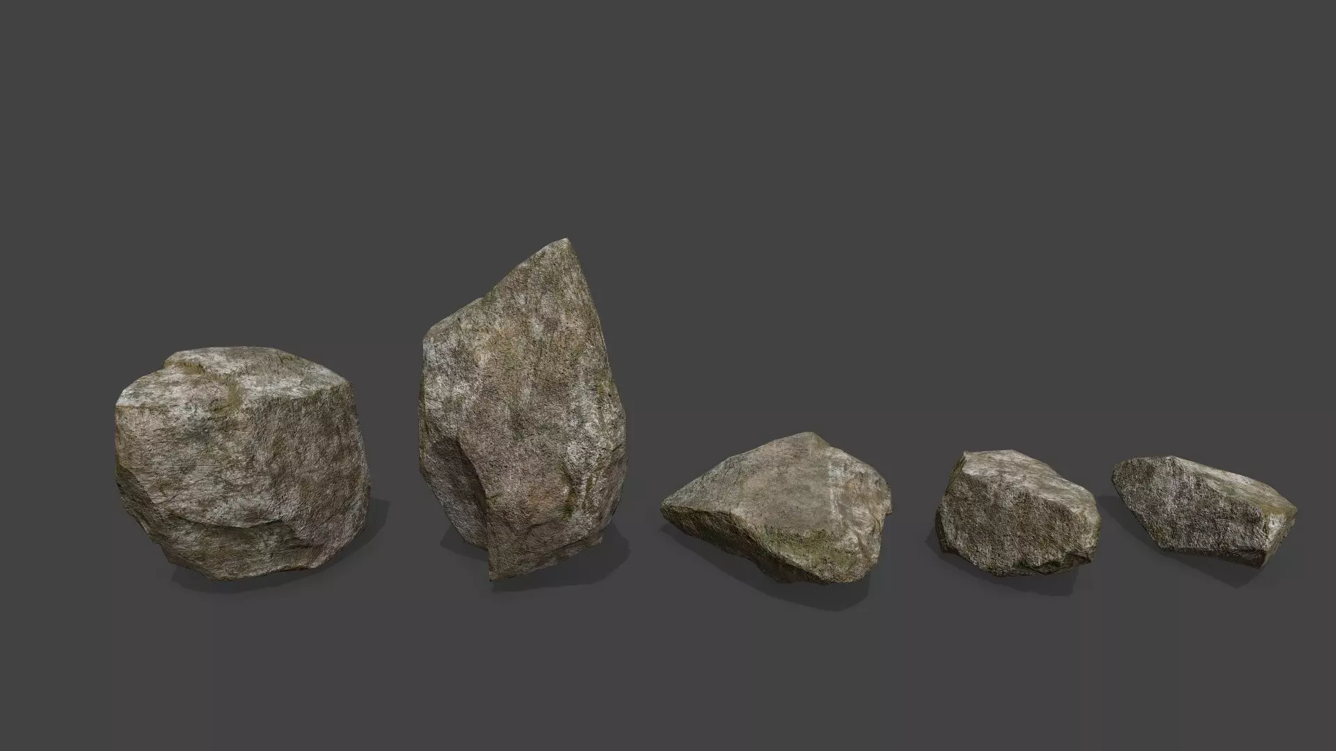 rocks group of Low-poly 3D model_0