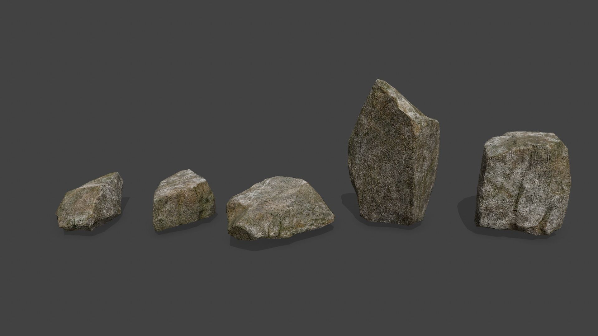rocks group of Low-poly 3D model_5