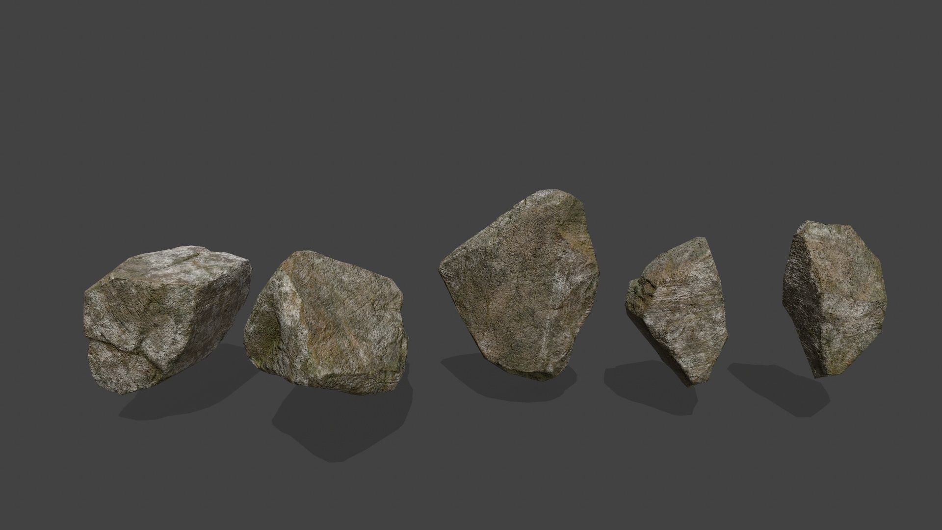 rocks group of Low-poly 3D model_8
