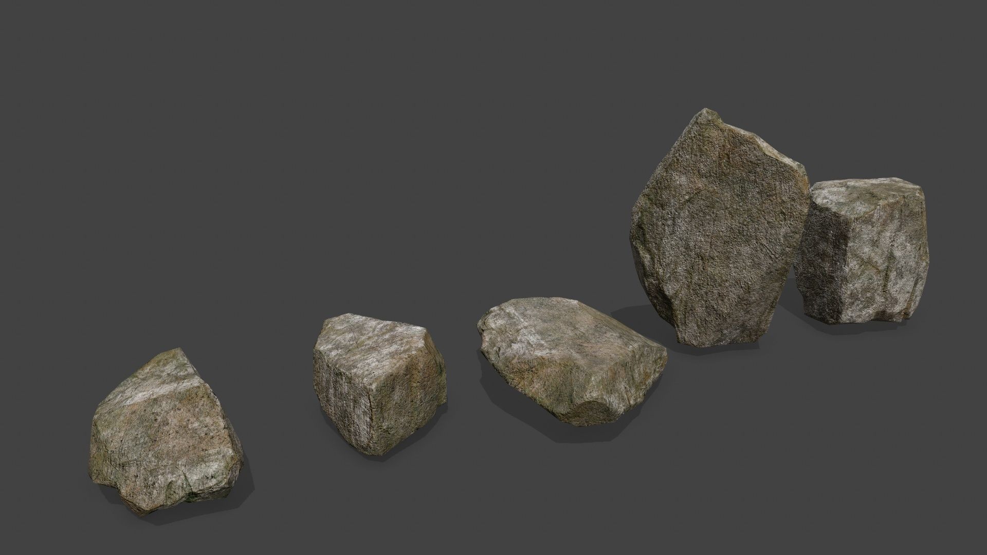 rocks group of Low-poly 3D model_4