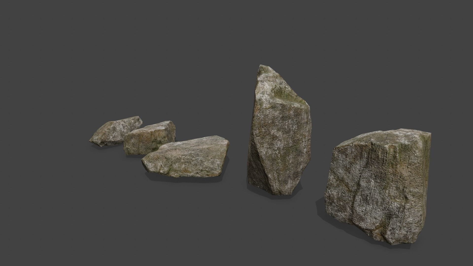 rocks group of Low-poly 3D model_6