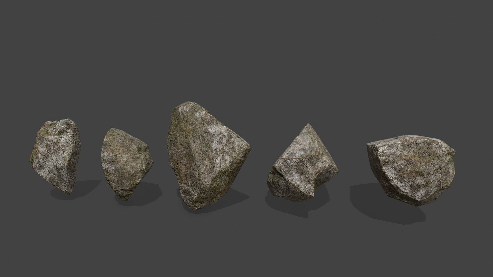 rocks group of Low-poly 3D model_7