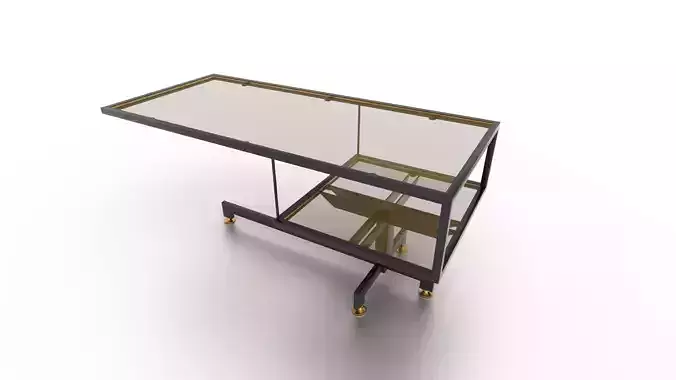 Cantilever Coffee Table Designer MCM Modern Low-poly 3D model