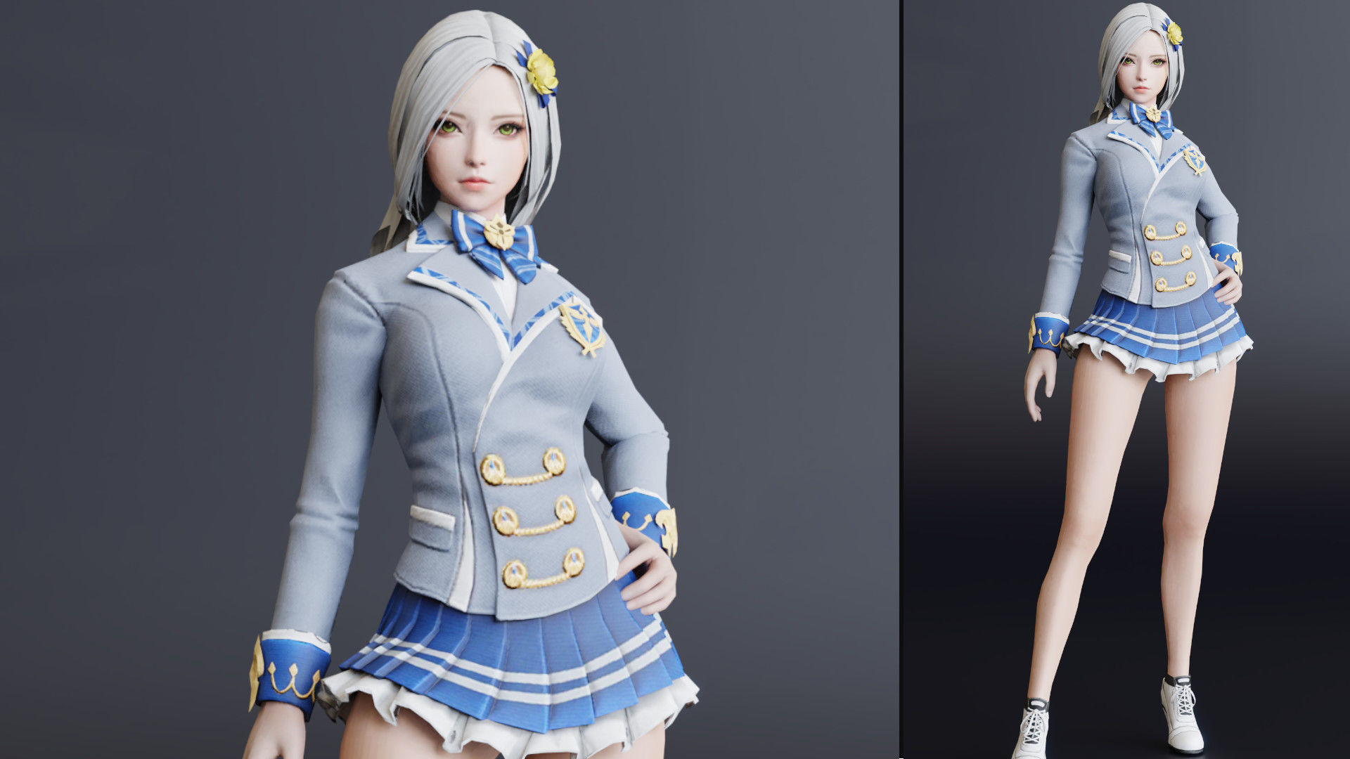 Dominique Girl Low-poly 3D model_3