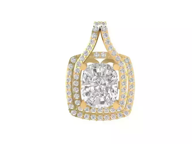 Luxury Gemstone Halo Gold Pendant for Women 2246