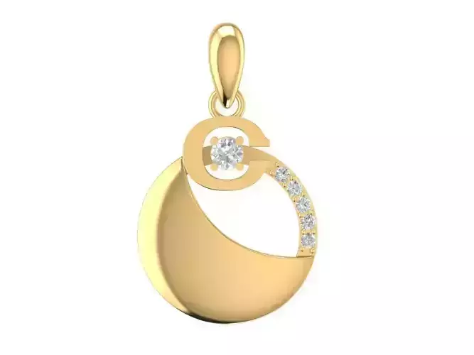 Modern Spiral Circle Diamond Pendant 3D Model 2245